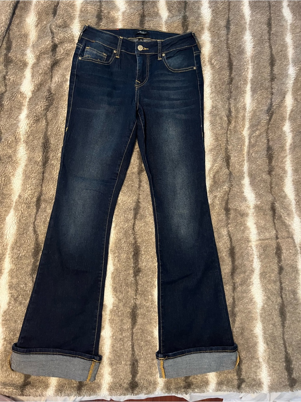 True Religion Dark Blue Wide Leg Jeans